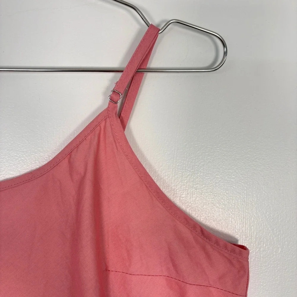 Gap Women Slip Dress Large Pink‎ Cotton Voile Adjustable Straps 772953-00